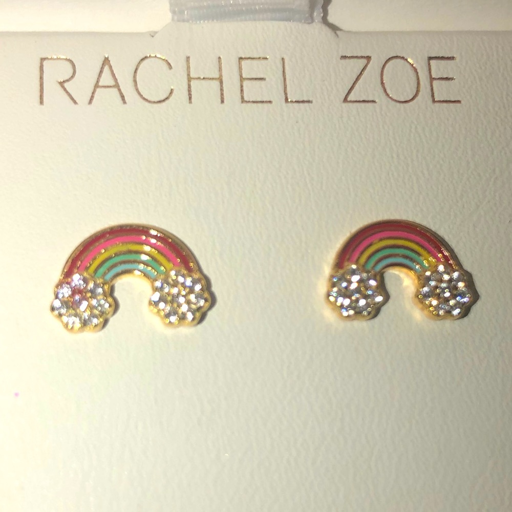 Rachel Zoe Cubic Zirconia 🌈Rainbow Stud Earrings